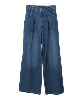 Green Parks ・ＥＬＥＮＣＡＲＥ　ＤＵＥ　デニムタックワイドパンツ Dark Indigo