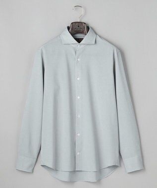 GOTAIRIKU 【シワになりにくい/ストレッチ/洗える】ウールライク シャツ_カッタウェイカラー スカイブルー系