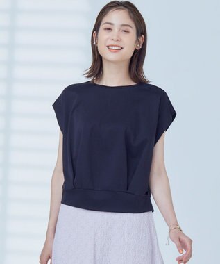 組曲 L 【WEB限定】コンシャスジャージーフレンチスリーブカットソー ブラック系