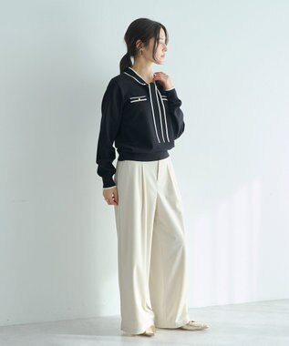 YECCA VECCA 配色ボウタイニット Ivory