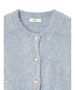 earth music&ecology キラキラシャギーカーディガン Sax