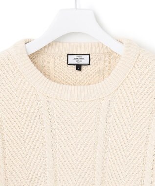J.PRESS YORK STREET 【UNISEX】ケーブルプルオーバー ニット アイボリー系