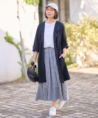 ANY 【ウエストゴム】ギンガムフレアスカート ブラックギンガム