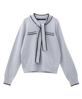 YECCA VECCA 配色ボウタイニット Ivory