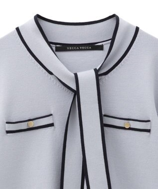 YECCA VECCA 配色ボウタイニット Ivory