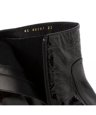 MODE ET JACOMO <D'ICI>スクエアトゥショートブーツ ブラックエナメル