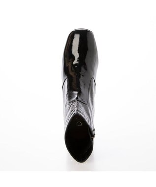 MODE ET JACOMO <D'ICI>スクエアトゥショートブーツ ブラックエナメル