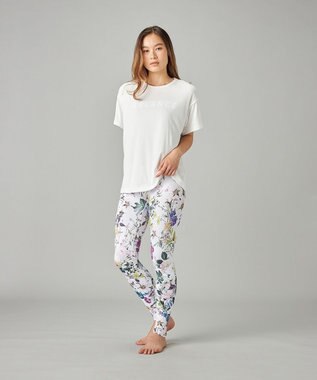 Chacott Chacott BALANCE ローズガーデンプリントレギンス ホワイトプリント