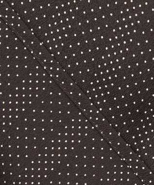 J.PRESS LADIES S 【洗える】ドットデシンプリント ボウタイ バンドカラー ブラウス ダークブラウン系