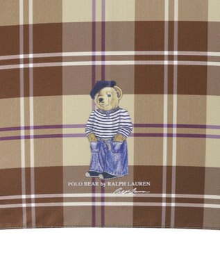 MOONBAT 【雨傘】POLO RALPH LAUREN（ポロ ラルフローレン）チェック ポロベア ワンポイント 長傘 キャメル