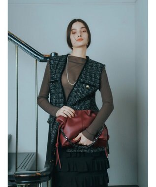 YECCA VECCA 【CLASSY.掲載】2wayチェーンギャザーバッグ Bordeaux