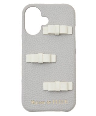 Maison de FLEUR リボンアイフォン16ケース Grayish Blue