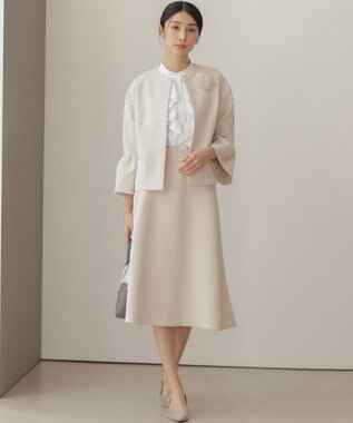 組曲 【KUMIKYOKU NAVY】コットンタッチシャーティングラッフルフレア ブラウス ホワイト系