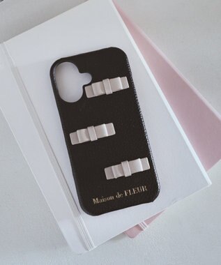 Maison de FLEUR リボンアイフォン16ケース Black