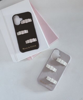 Maison de FLEUR リボンアイフォン16ケース Black