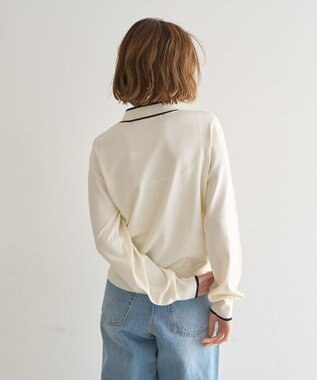 YECCA VECCA 配色ボウタイニット Ivory