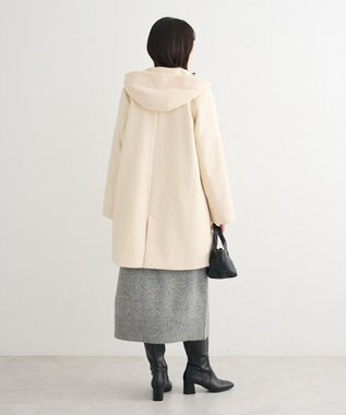 Green Parks ２ｗａｙフード取り外しＡラインコート Off White