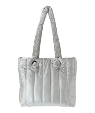 Green Parks ・ｆｕｒｒｙ　ｒａｔｅ　シャイニーキルティングバッグ Silver