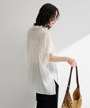 Green Parks タック入りオーバーサイズシャツ Off White
