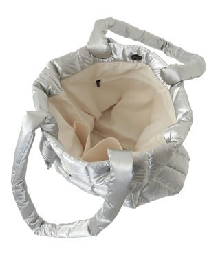 Green Parks ・ｆｕｒｒｙ　ｒａｔｅ　シャイニーキルティングバッグ Silver