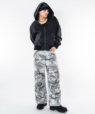 WEGO 【ユニセックス着用ITEM】リップストップフードブルゾン ブラックその他