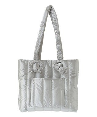 Green Parks ・ｆｕｒｒｙ　ｒａｔｅ　シャイニーキルティングバッグ Silver