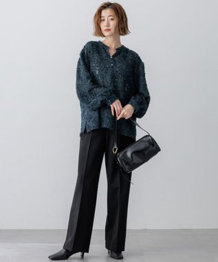 23区 S 【洗える】シアーカットジャカード ブラウス パイングリーン系