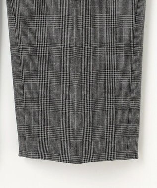 自由区 【撥水加工・洗える】TRギャバ裏起毛チェック柄テーパード パンツ グレーチェック