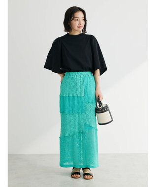 Green Parks 汗じみ防止袖ギャザープルオーバー Off White