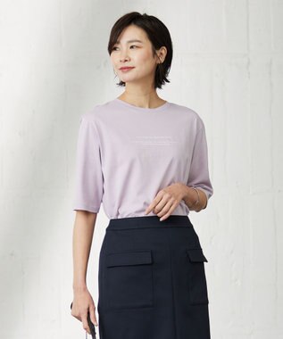 J.PRESS LADIES ロゴ Tシャツ ふじ色系