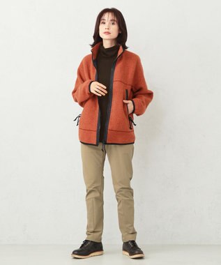 JOSEPH ABBOUD MOUNTAIN 【UNISEX】サスティナブル ボアブルゾン オレンジ系