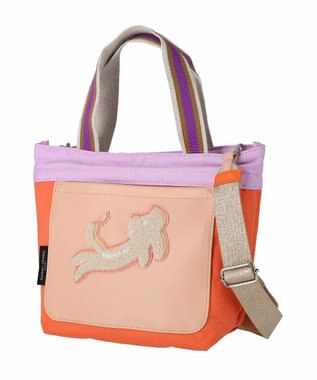 tsumori chisato CARRY キラミックスコンビ トートバッグ 2wayショルダー ネコ Sサイズ オレンジ