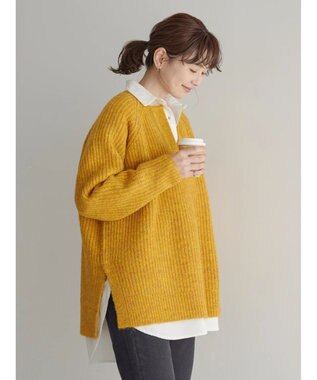 AMERICAN HOLIC ミックスヤーンカフタンニットプルオーバー Yellow