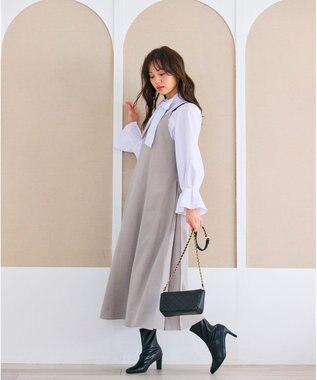 Feroux ダブルストラップキャミ ドレス ライトグレー系