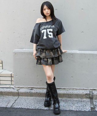 WEGO サイドドロストオフショルグラフィックT スミクロ