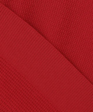 ANY SIS 【UVカット・洗える】リンクスバイカラー カーディガン レッド×ライトベージュ