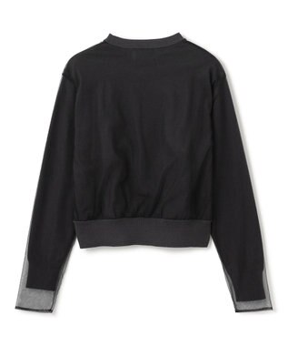 BEIGE， 【洗える】MYRTLE / チュールレイヤードクルーネックトップス Slate