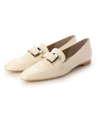 MODE ET JACOMO <carino>バックルローファー ホワイト
