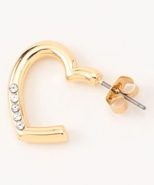 組曲 ストーンラインハートピアス ゴールド系