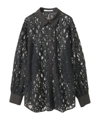 Green Parks ・ＥＬＥＮＣＡＲＥ　ＤＵＥ　総レースブラウス Black