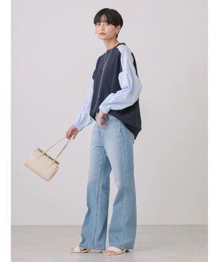 AMERICAN HOLIC イージーケア異素材ポンチプルオーバー Navy