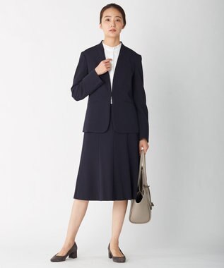 J.PRESS LADIES 【スーツ対応】T／Rアルガンシルク スカート ネイビー系