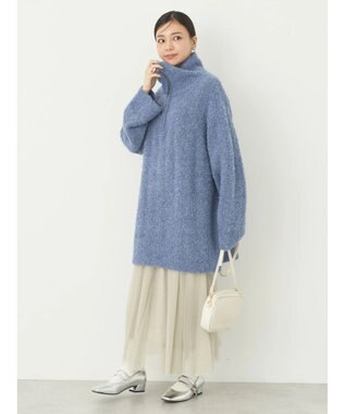 earth music&ecology ブークレハーフジップミニワンピース Dark Blue