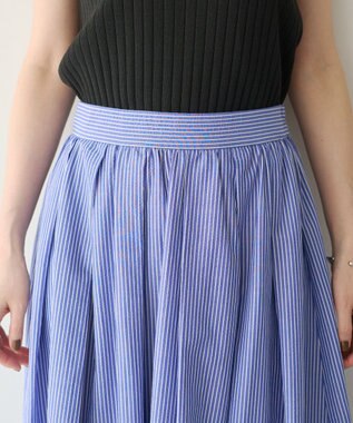 YECCA VECCA タックフレアスカート Stripe