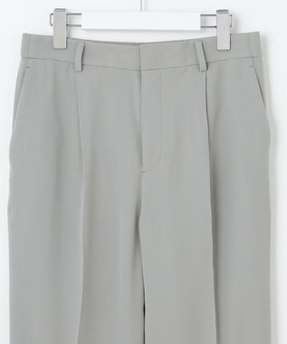 自由区 【XSサイズ～/洗える】ダブルフェイススーティング テーパードパンツ セージ