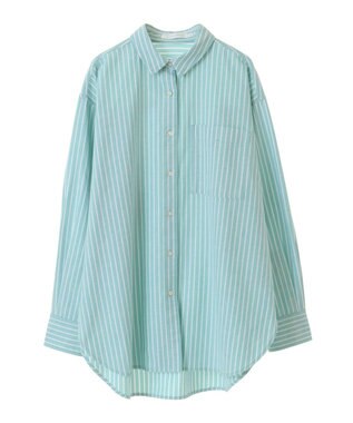 AMERICAN HOLIC ＵＶカットリサイクルコットンオックスシャツ Stripe Green