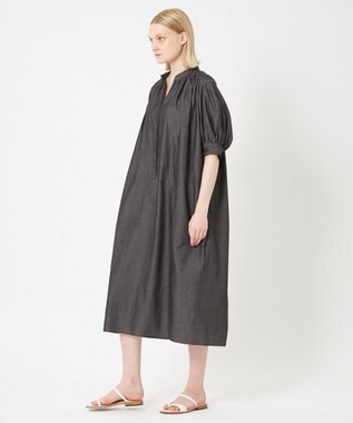 BEIGE， 【S-size】POMEGRANATE / ギャザーワンピース Chambray Black