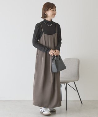 AMERICAN HOLIC タックサテンキャミワンピース Charcoal Gray