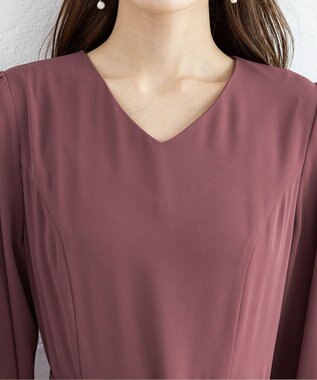 Tiaclasse 【洗える】レース切り替えフレアワンピース ピンク