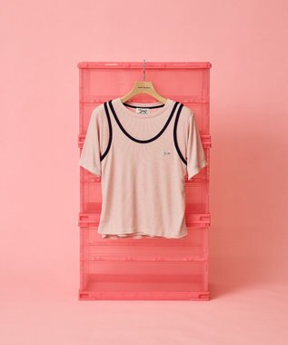 AMERICAN HOLIC 【PENNEY'S】配色タンクトップ+Tシャツ Pink